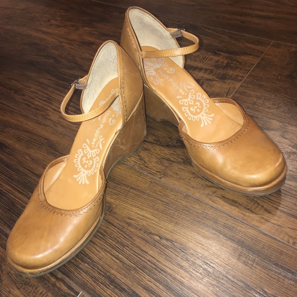 Brown Hush Puppies Wedges